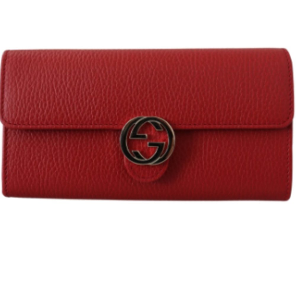 NEW! Gucci Red Icon Leather Wallet